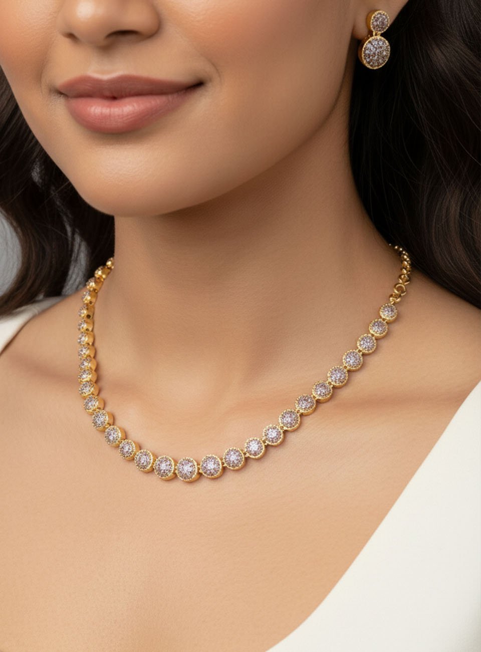 Jewelry Set with Purple Pave-Set Stones