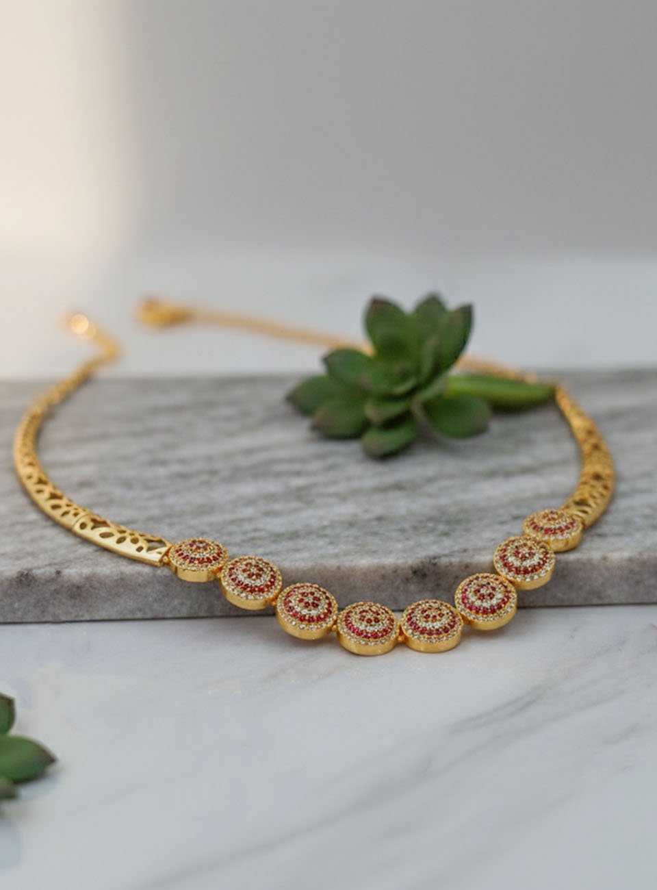 Elegant Gold-Plated Traditional Necklace