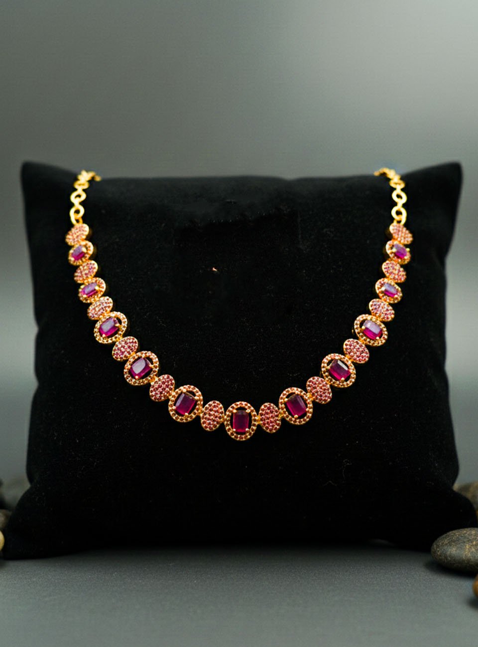 Royal Crimson Stone Statement Necklace